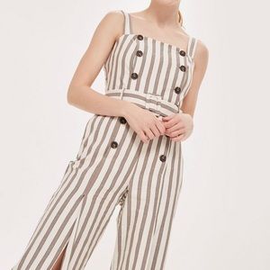 Topshop Striped Jumpsuit